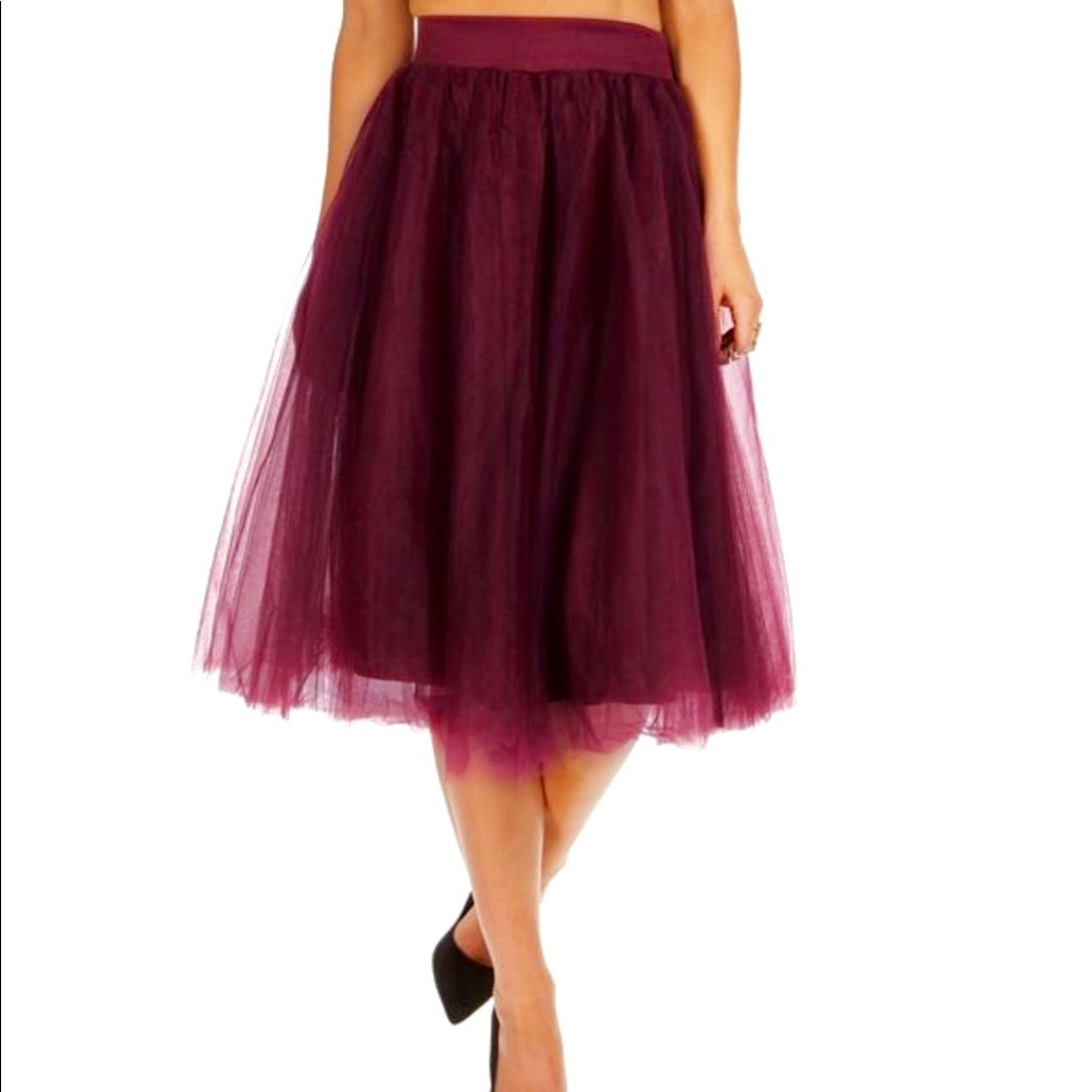 Burgundy Tulle Skirt by Windsor